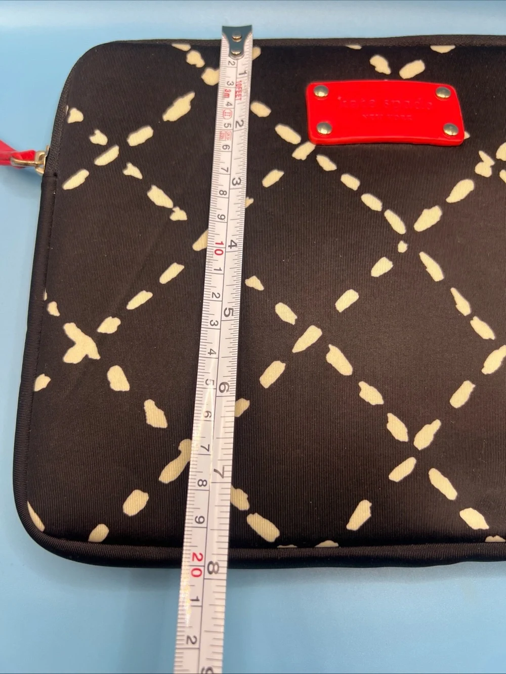Genuine Authentic Kate Spade iPad Sleeve Case Pouch Black/White 10 1/4” by 8”